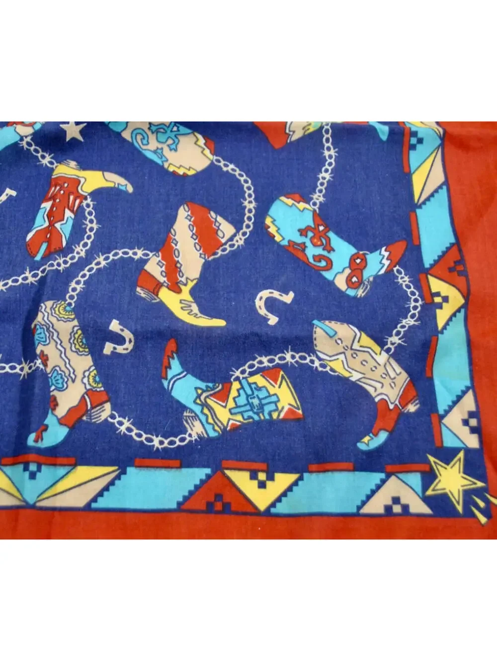 Vintage Cowboy Boots Colorful Western 90s Head Band Bandana